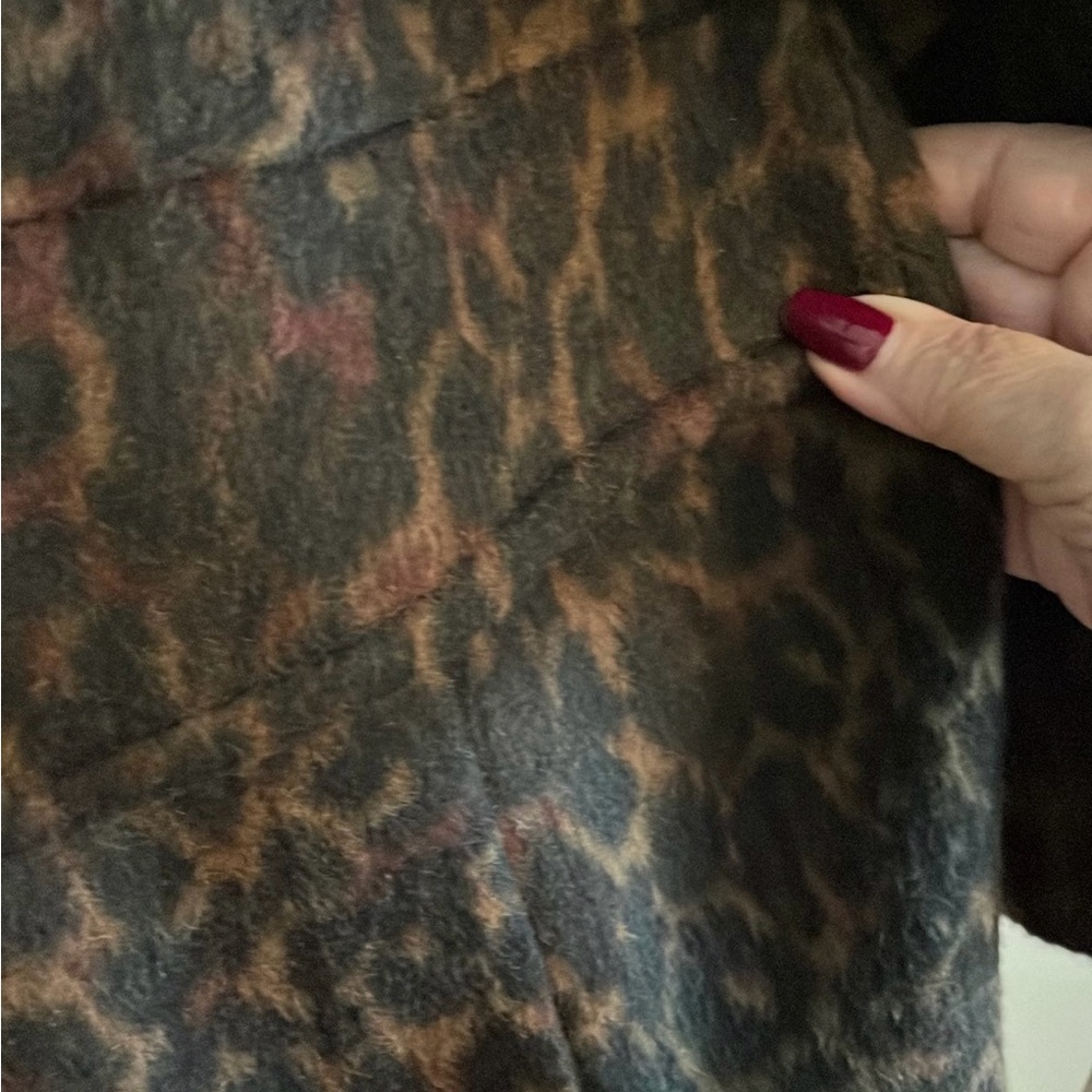 Via Spiga 2X Wine Leopard winter coat plus